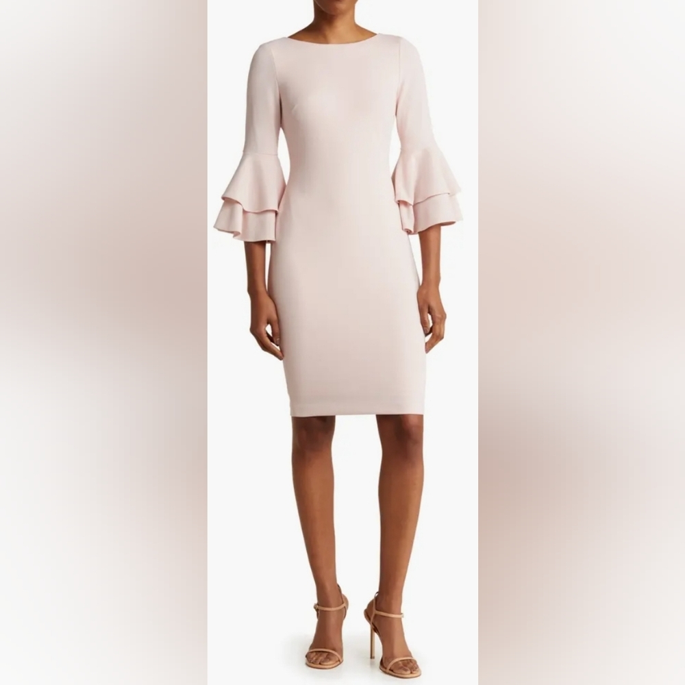 **Coral** CALVIN KLEIN Bellsleve Zip-Up Cocktail Dress 👗💗✨️